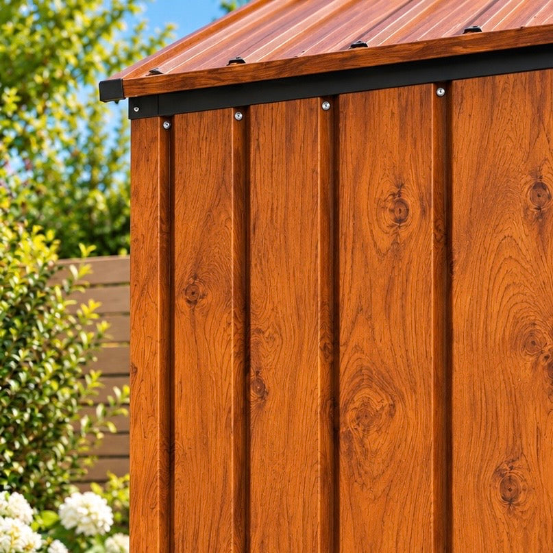 Abri de jardin 1,49 m² en métal marron avec porte à verrou Hilair