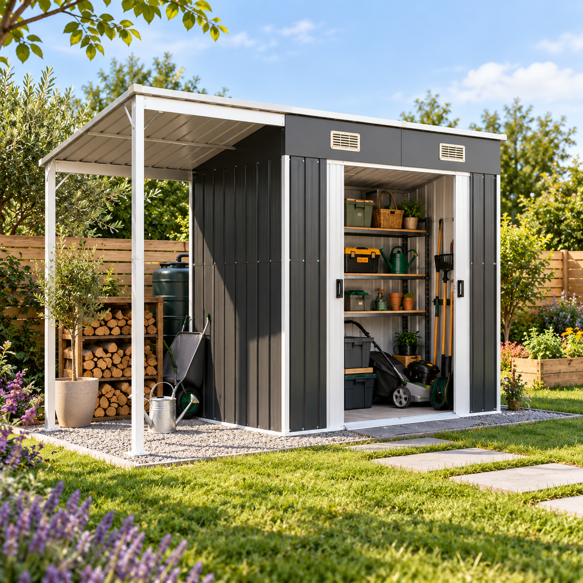 Abri de jardin en acier galvanisé