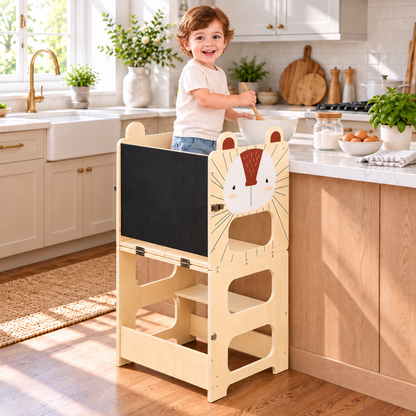 Tour d'apprentissage Montessori 3-en-1 convertible en table avec chaise – vue 5