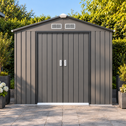 Abri de jardin 2,5 m² en métal brun avec portes coulissantes Hilair