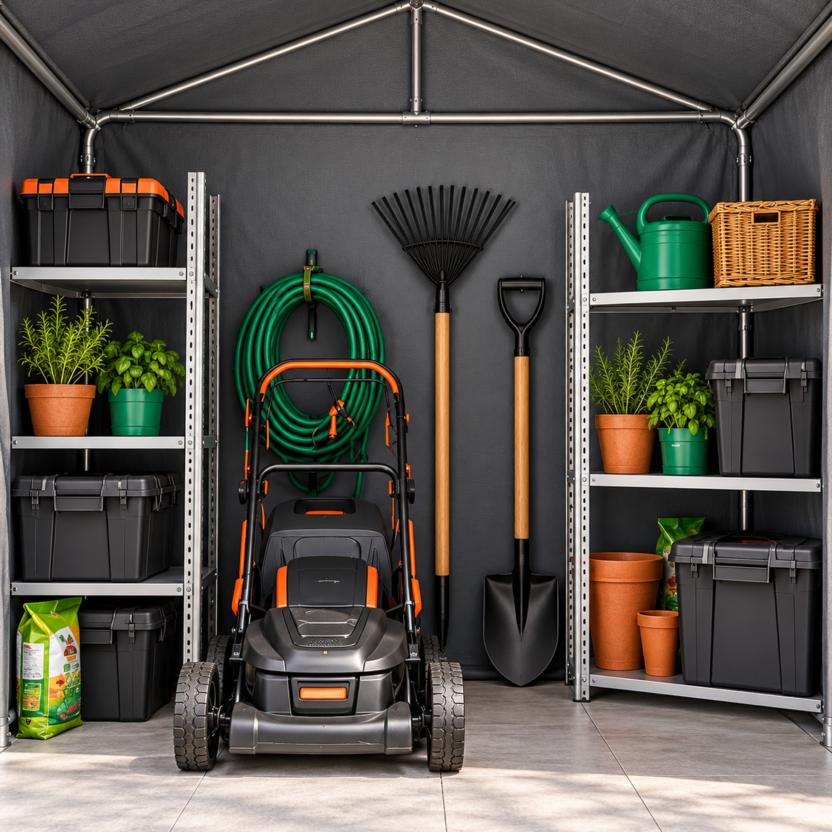 Abri de jardin en toile 2,95 m² pour moto et vélo avec porte zippée Hilair