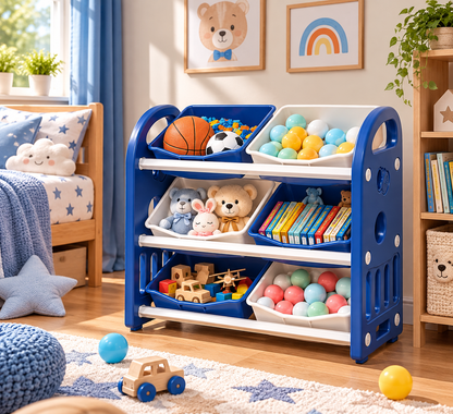 Meuble de rangement pour jouets avec bibliothèque, enfant – vue 10
