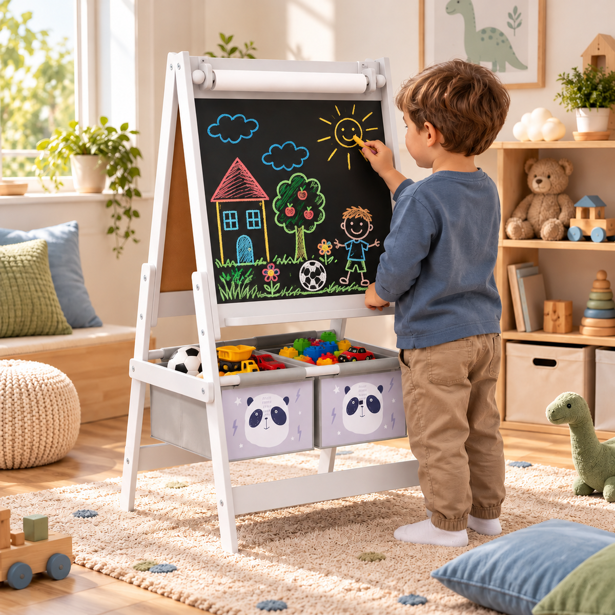 Chevalet enfant double face, ardoise et tableau blanc – vue 3