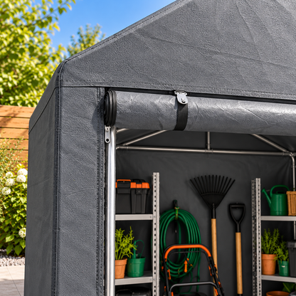 Abri de jardin en toile 2,95 m² pour moto et vélo avec porte zippée Hilair