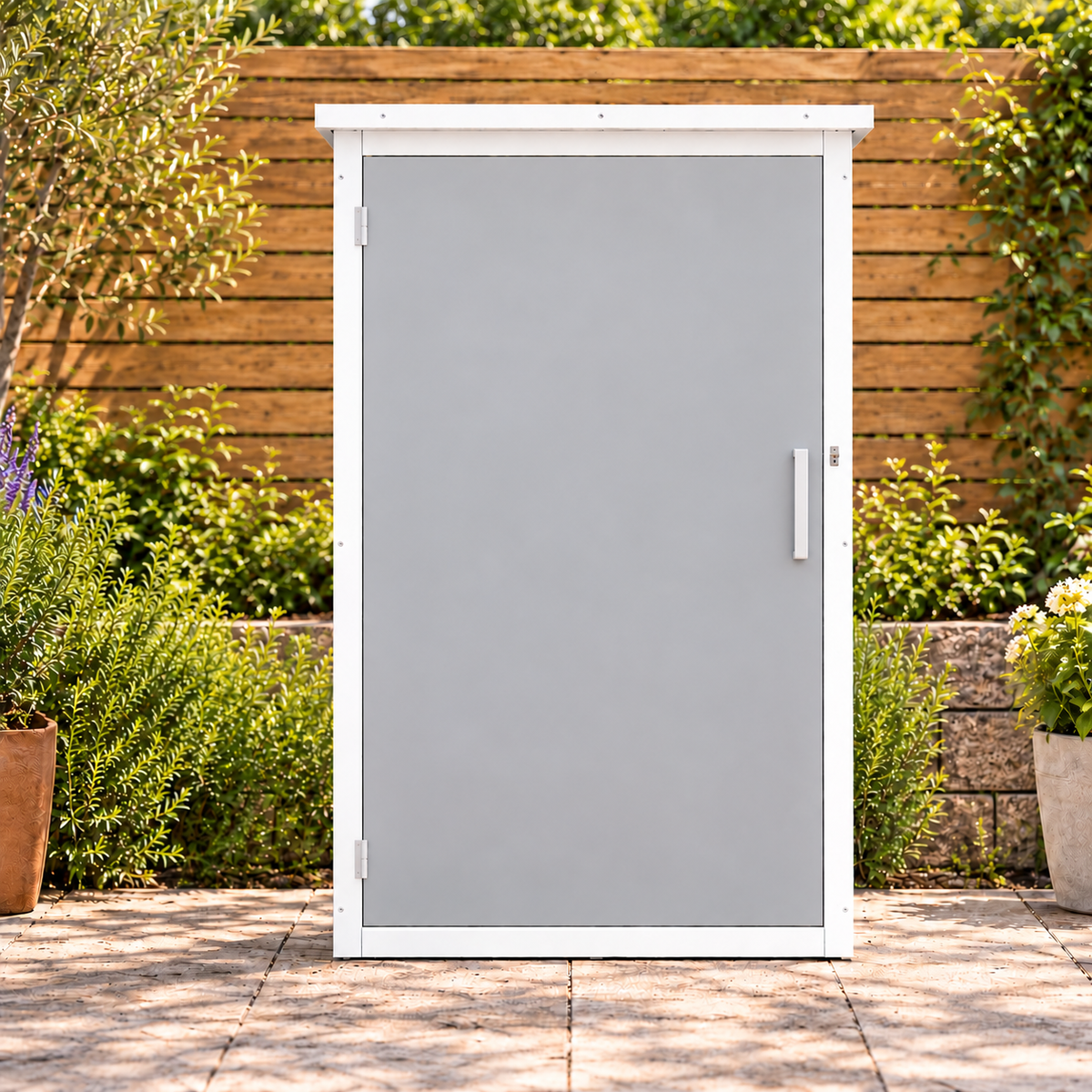 Abri de jardin 0,42 m² en bois avec 2 étagères et porte verrouillable Hilair