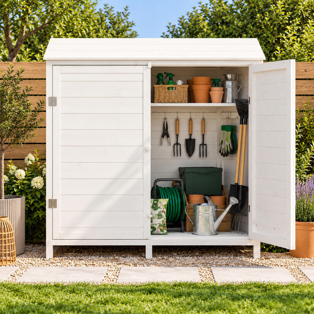 Abri de jardin 0,53 m² en bois de sapin blanc avec fixation murale Hilair