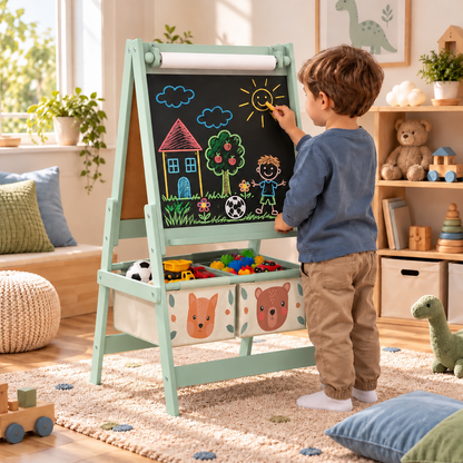 Chevalet enfant double face, ardoise et tableau blanc – vue 1