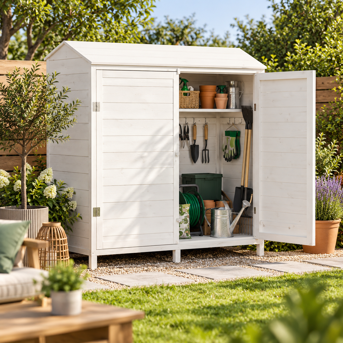 Abri de jardin 0,53 m² en bois de sapin blanc avec fixation murale Hilair