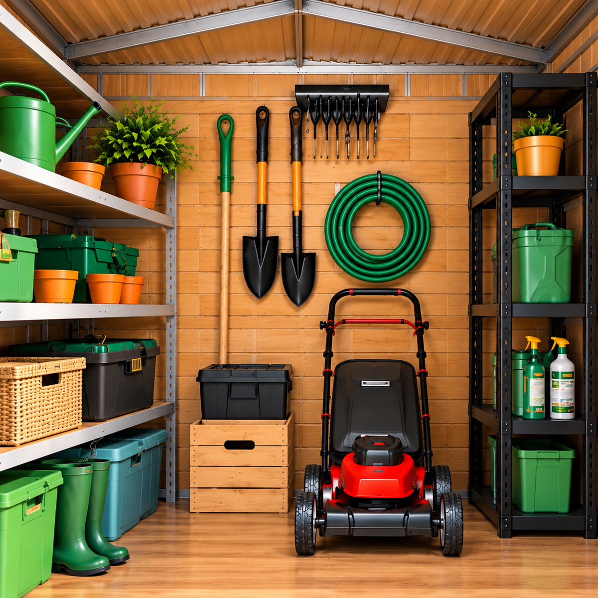 Abri de jardin en acier 10,7 m² avec double porte coulissante et ventilation Hilair