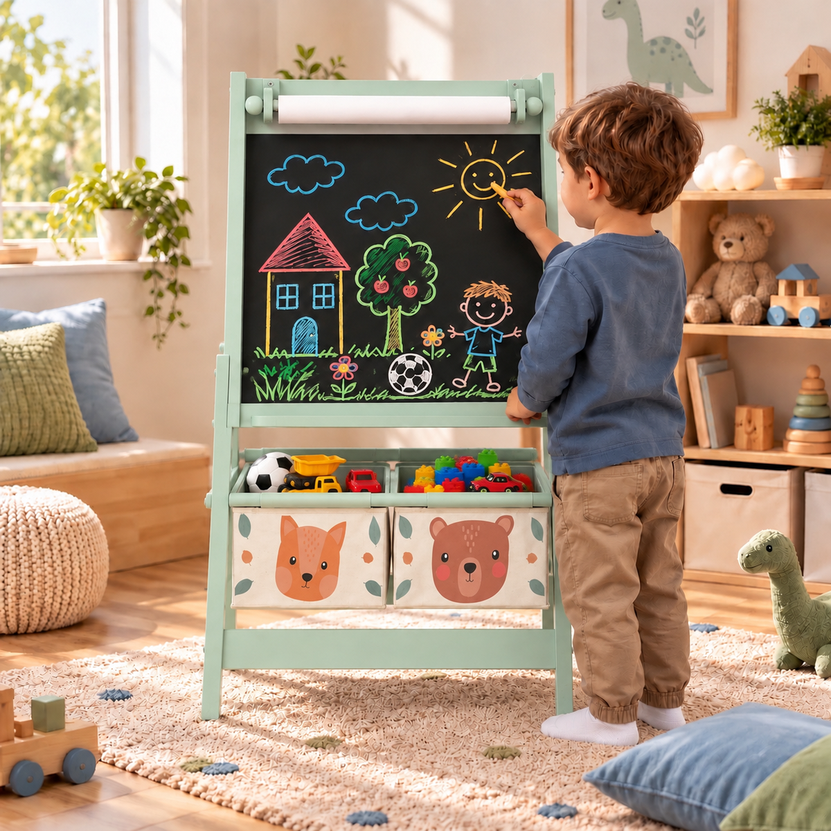 Chevalet enfant double face, ardoise et tableau blanc – vue 2