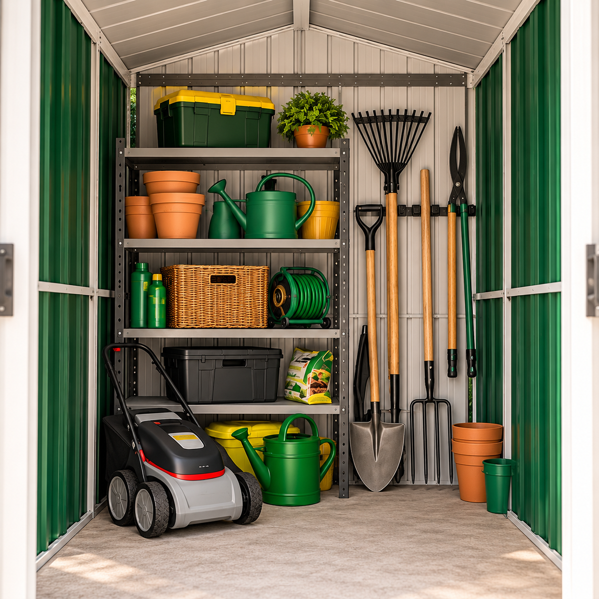 Abri de jardin 2,4 m² en métal gris anthracite avec porte coulissante Hilair