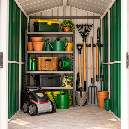 Abri de jardin 2,4 m² en métal gris anthracite avec porte coulissante Hilair