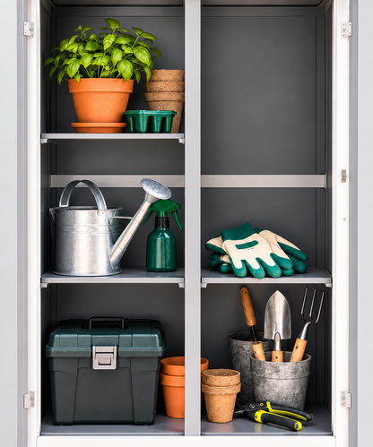Abri de jardin 0,42 m² en bois avec 2 étagères et porte verrouillable Hilair