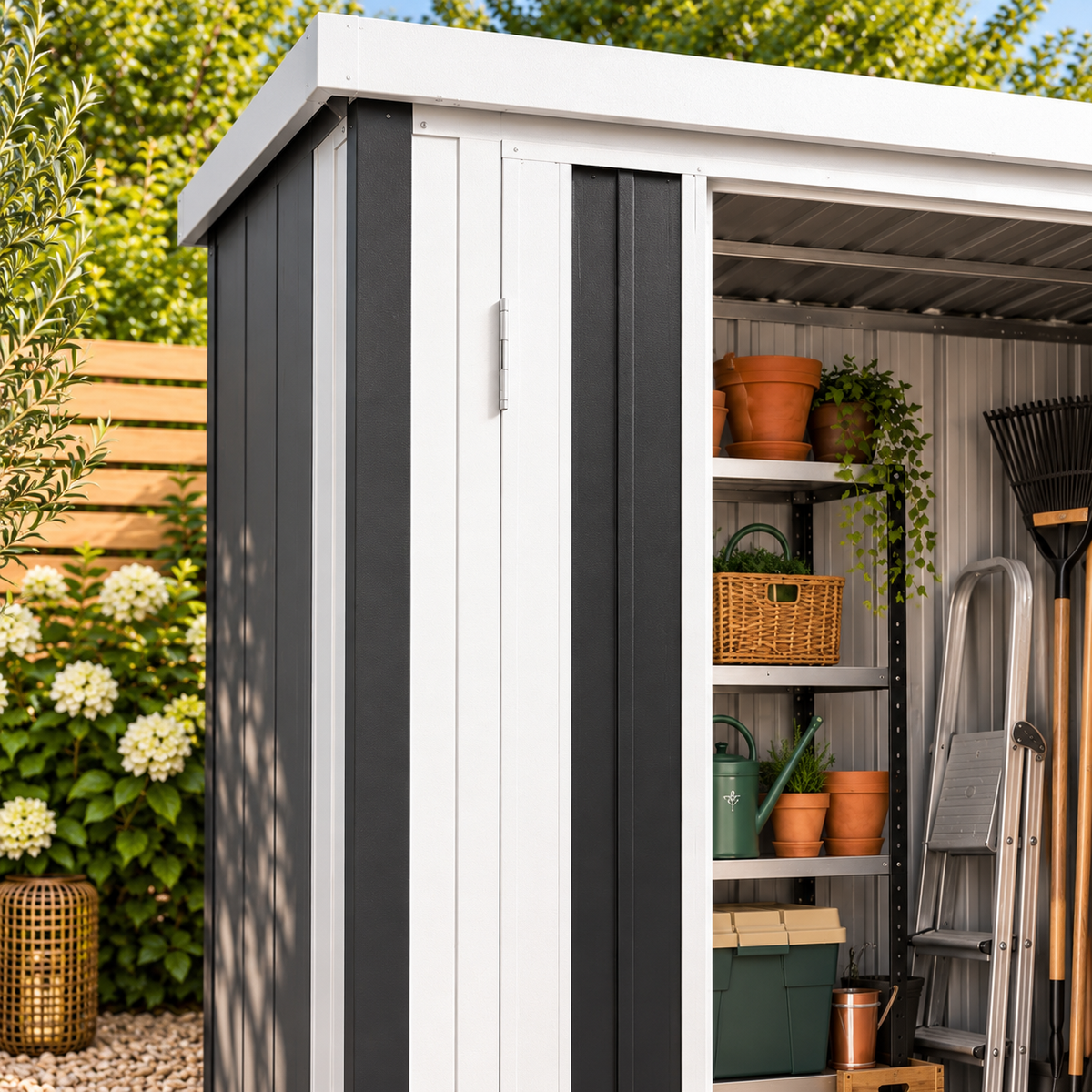 Abri de jardin 1,26 m² en tissu composite avec portes verrouillables Hilair