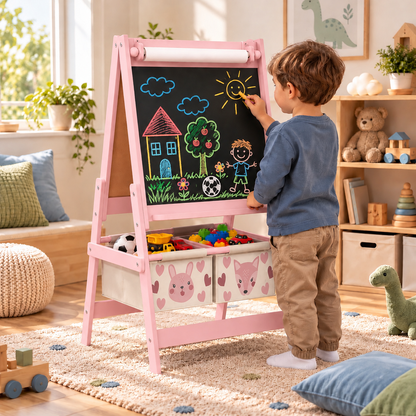 Chevalet enfant double face, ardoise et tableau blanc – vue 4