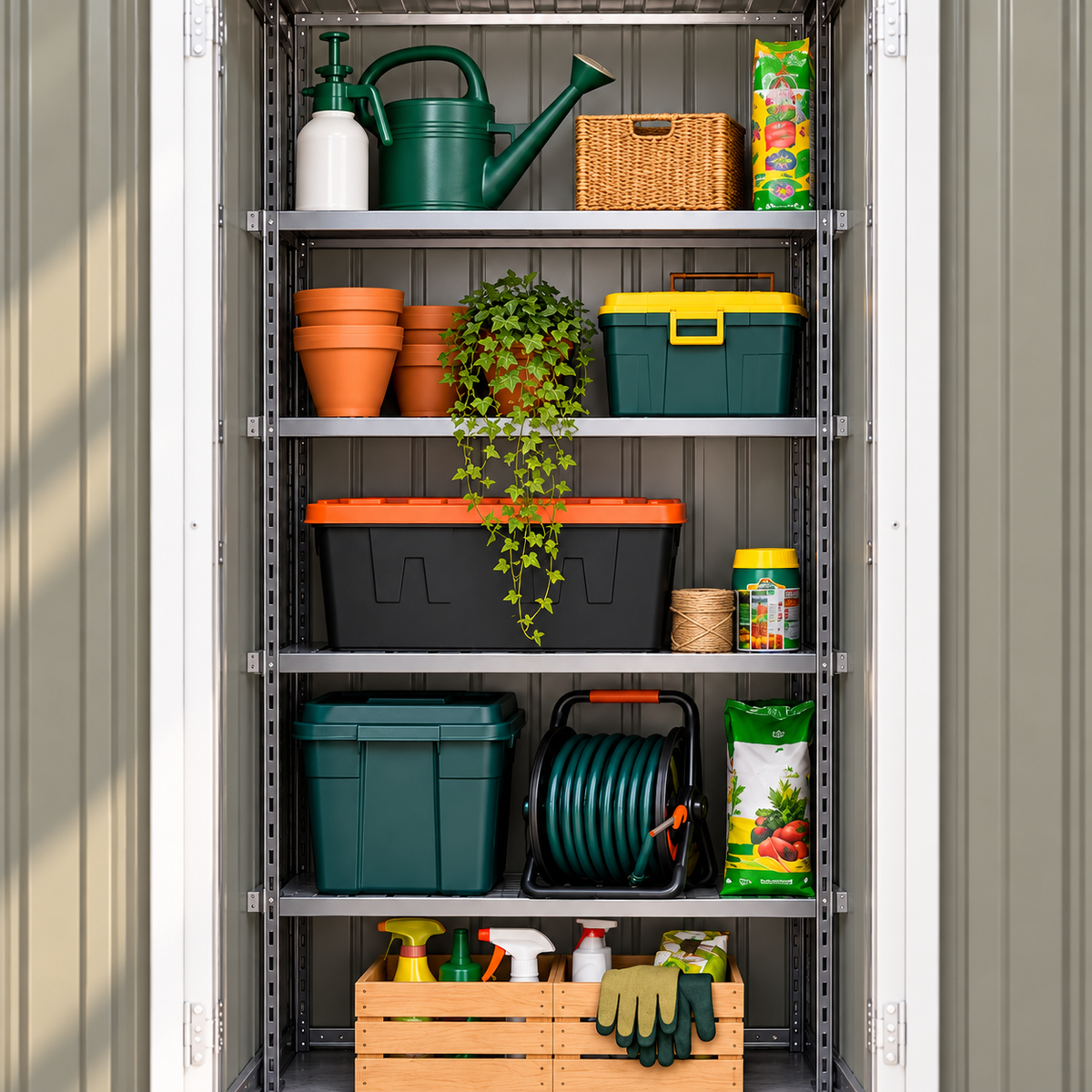 Abri de jardin 0,48 m² en acier galvanisé avec porte verrouillable Hilair