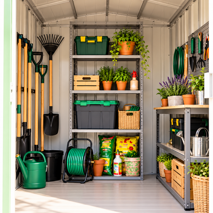 Abri de jardin 2,42 m² en métal vert avec portes coulissantes Hilair