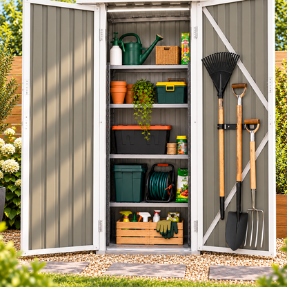 Abri de jardin 0,48 m² en acier galvanisé avec porte verrouillable Hilair